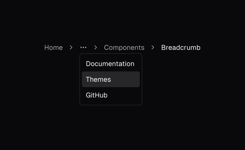 Shadcn UI Breadcrumb.