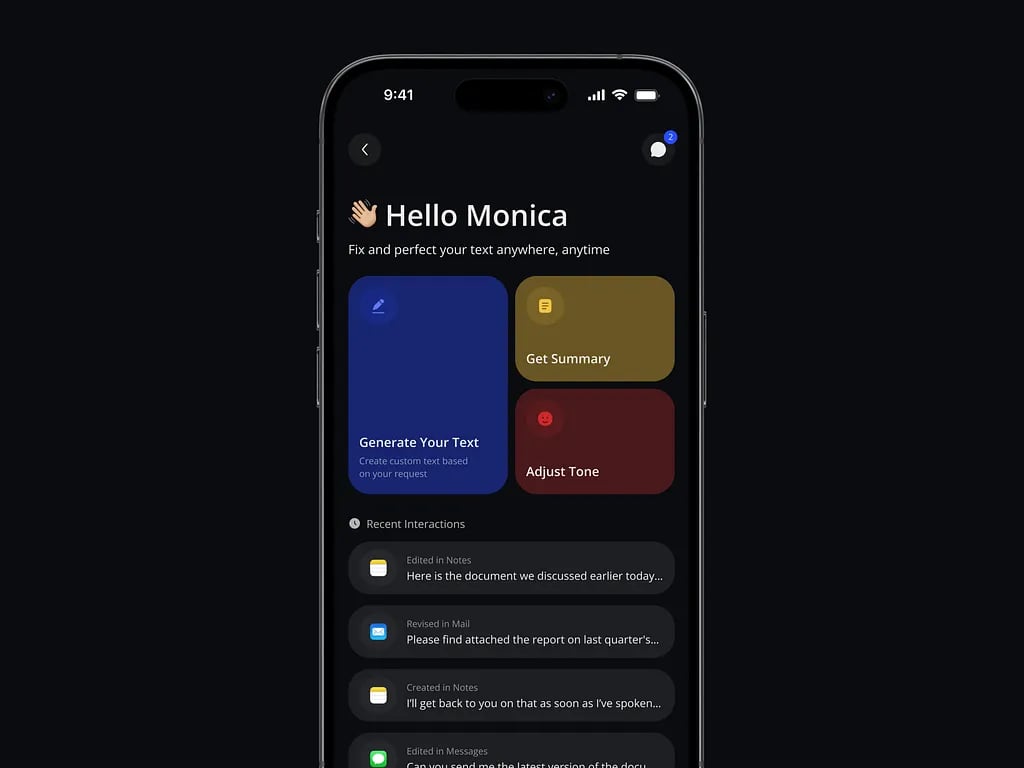 Smart Mobile UI for On-the-Go Text Assistance – Notix App