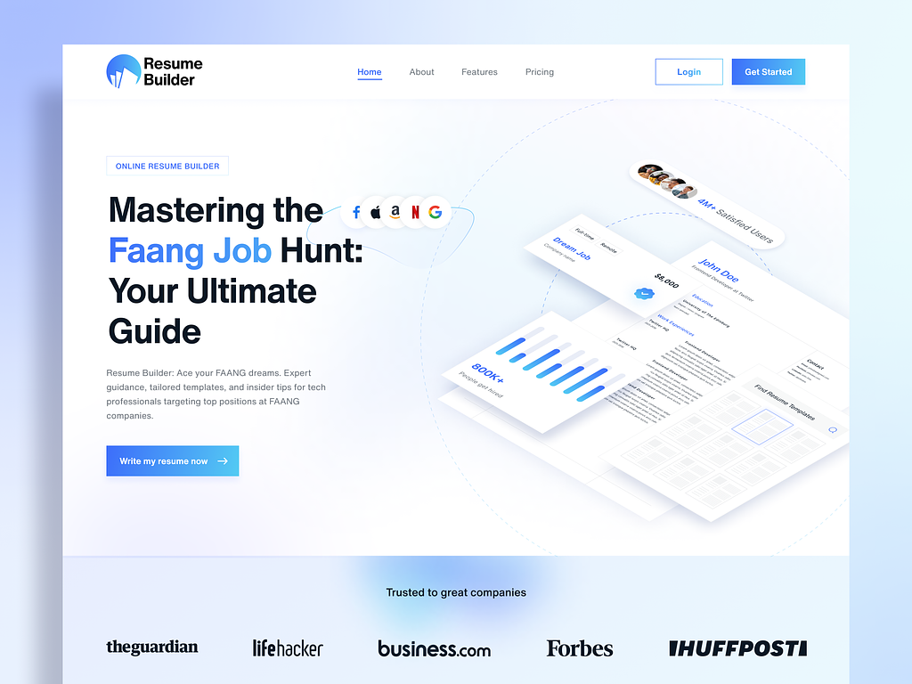 Resume Builder AI: SaaS Website Design
