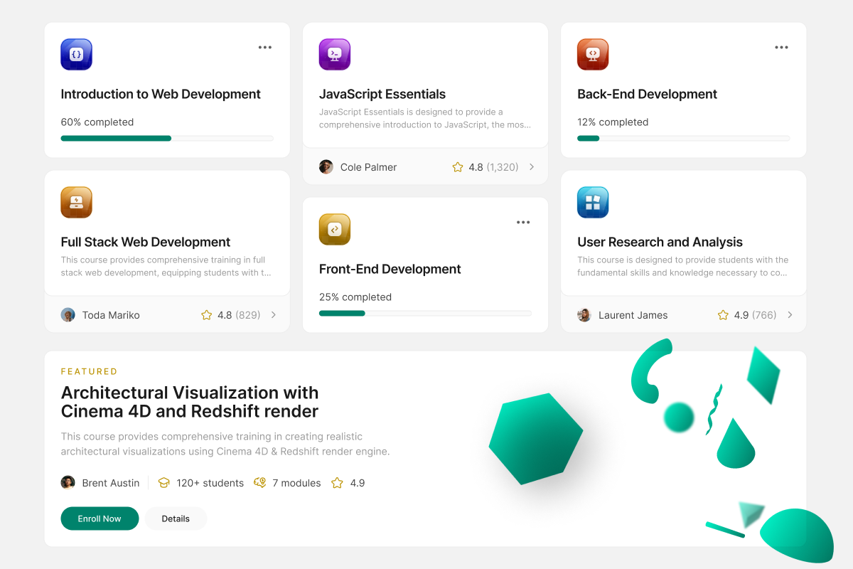 Components Card for Edtech