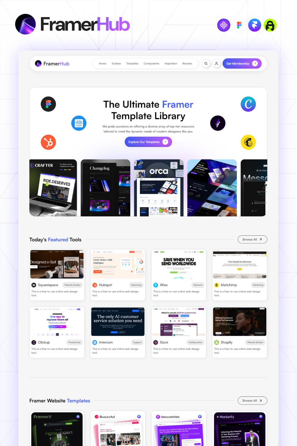 FramerHub - Framer Membership Selling Template