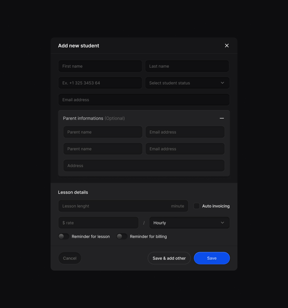 Add new student - Modal UI. Which one do you prefer? by Arifianto | Layers