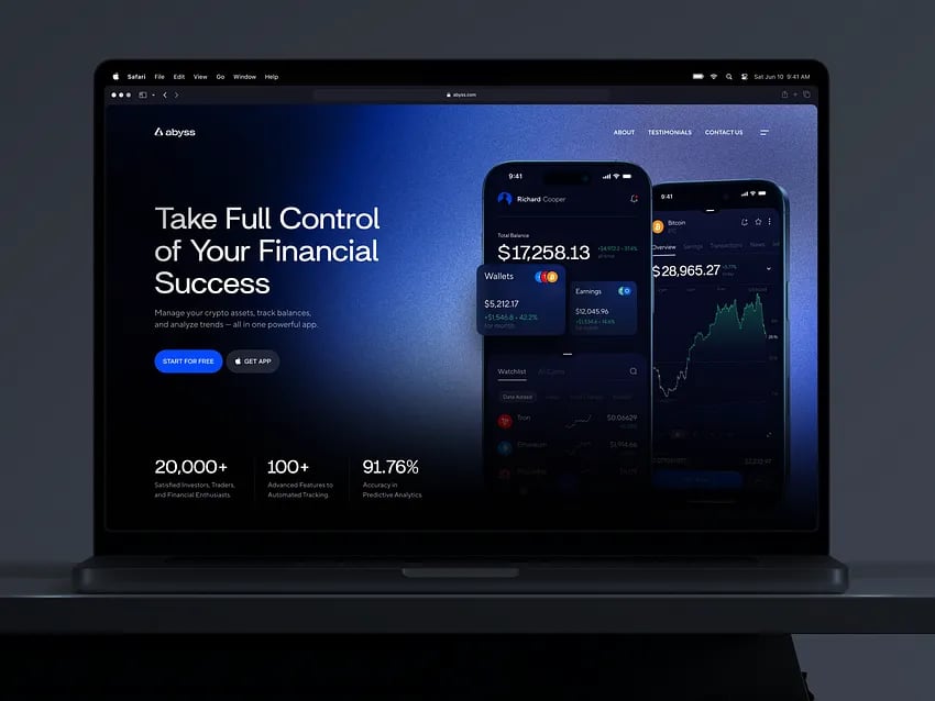 Landing Page Design for Crypto Exchange Platform