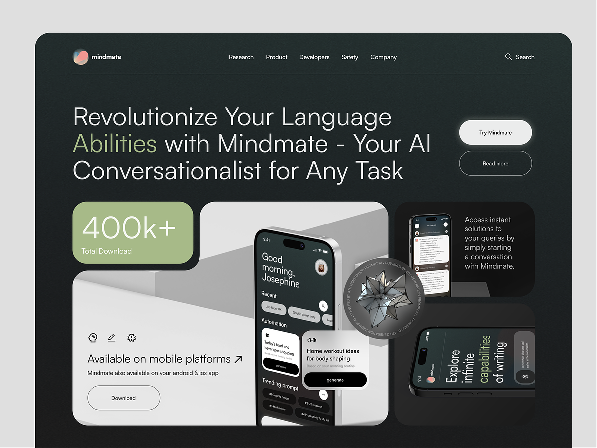 Mindmate - AI Chat Assistant Landing Page
