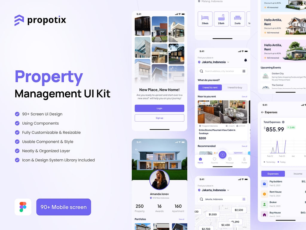 Property management - Mobile UI Kit
Introducing our comprehensive Property Management Mobile UI Kit, designed to simplify property management for managers, tenants, and property owners.


Our kit includes a variety of screens and components tailored to meet the needs of modern property management.

Download Now 