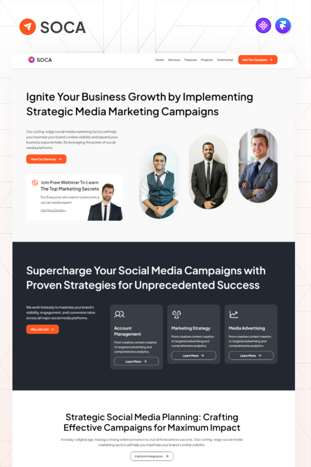 Soca - Framer Social Media Marketing Agency Template