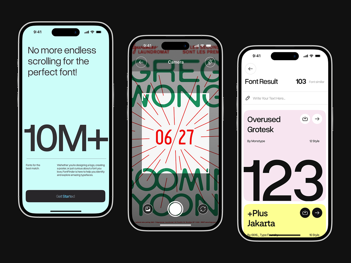 Font Finder Mobile App Concept