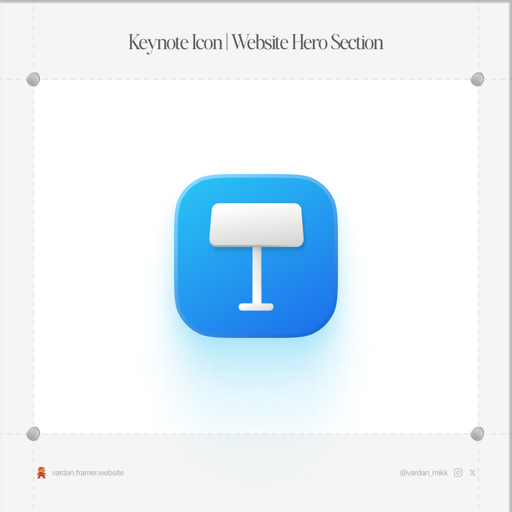 Apple Keynote Icon in Figma | Website hero section