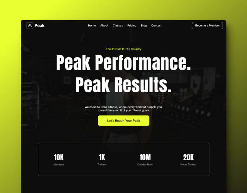 Peak - Fitness Gym Framer Template