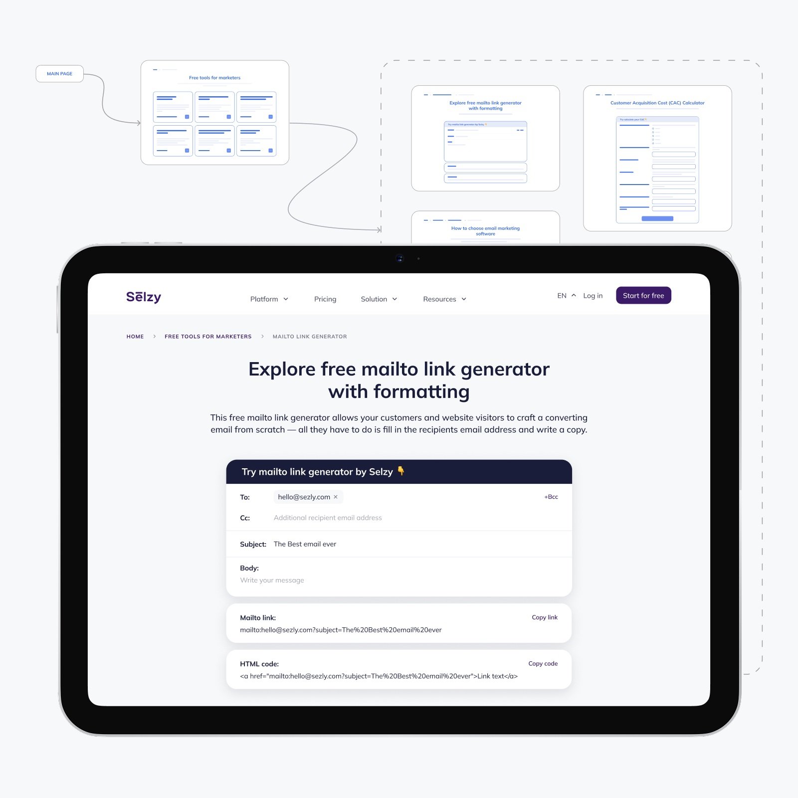 Mailto link generator by Selzy