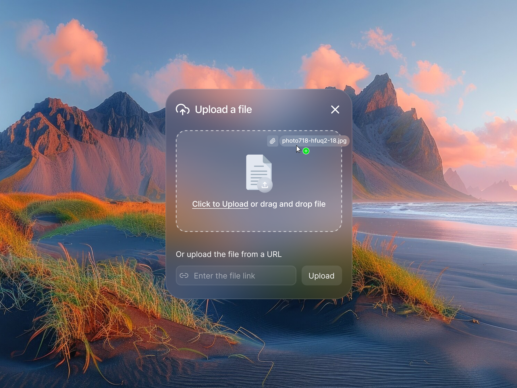 Upload File Modal Design