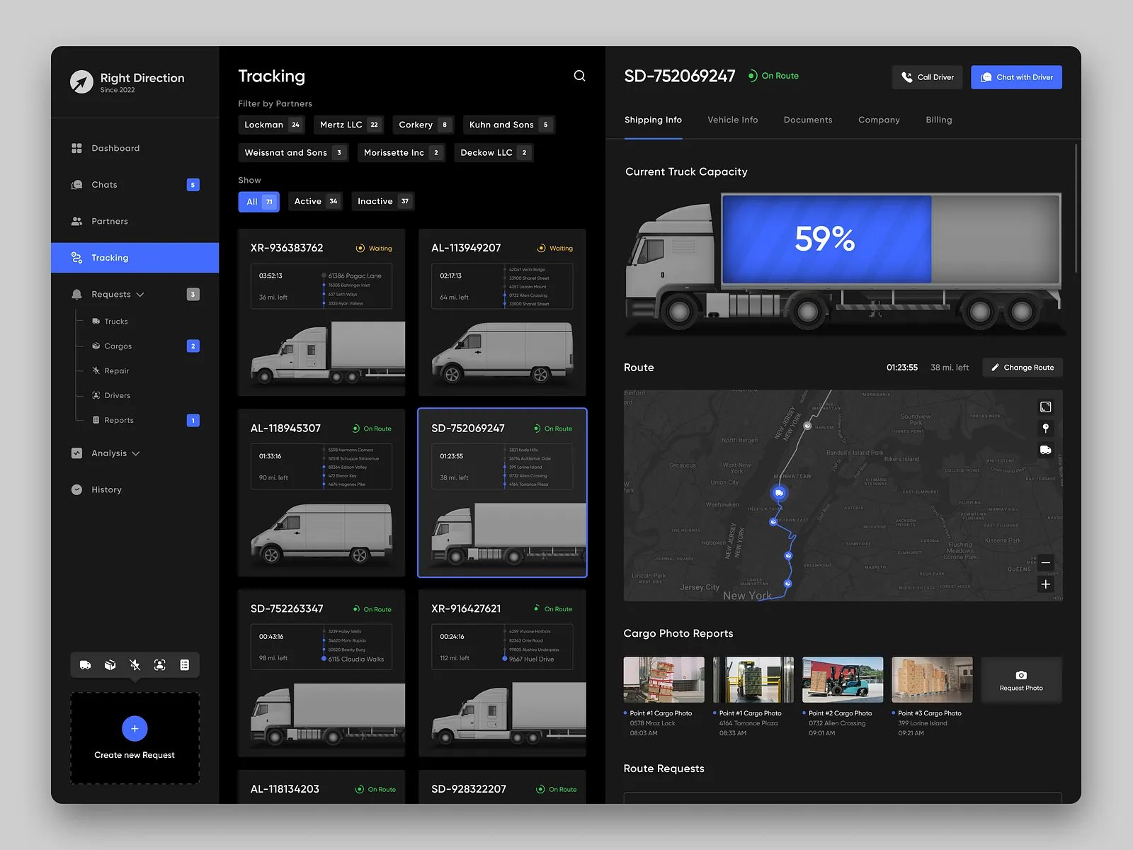 Delivery Admin Panel Dashboard Design Concept