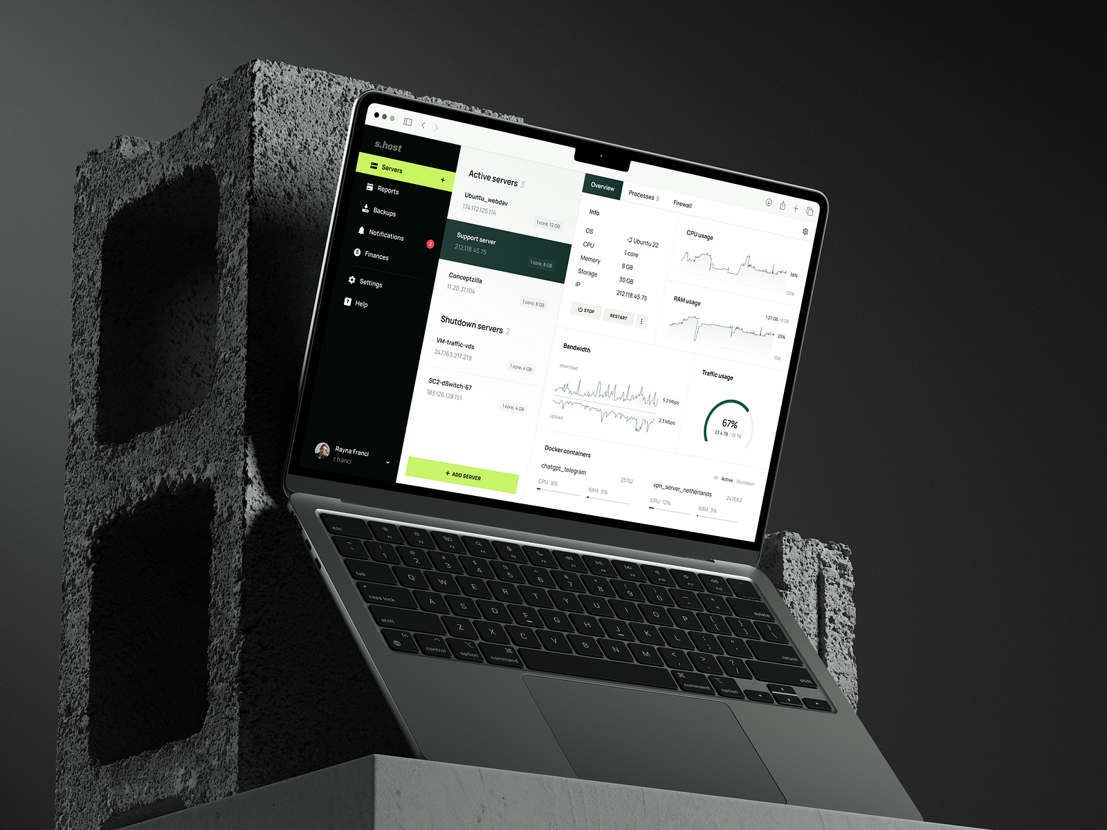 Server Hosting Web Dashboard