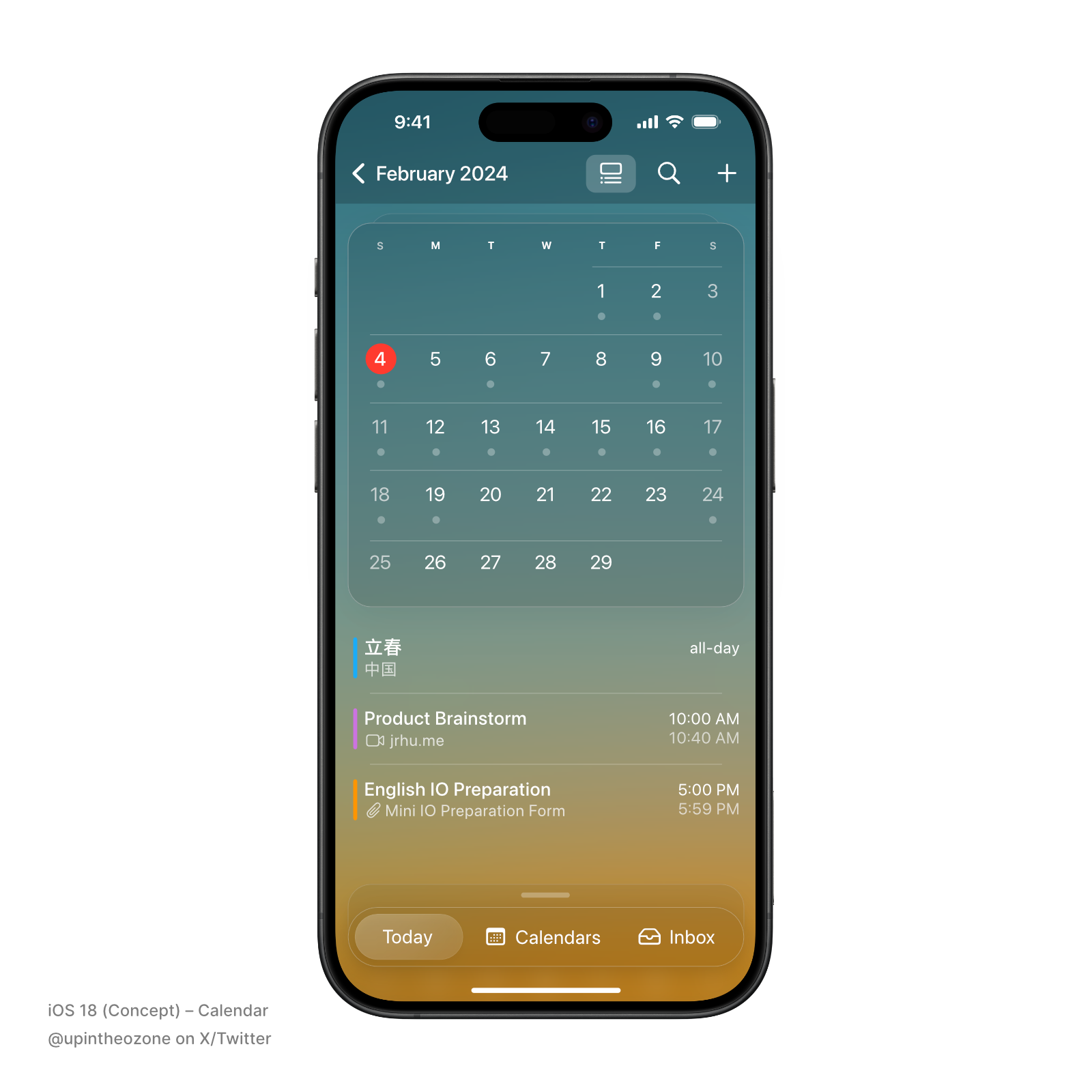 Calendar (iOS 18 Concept)