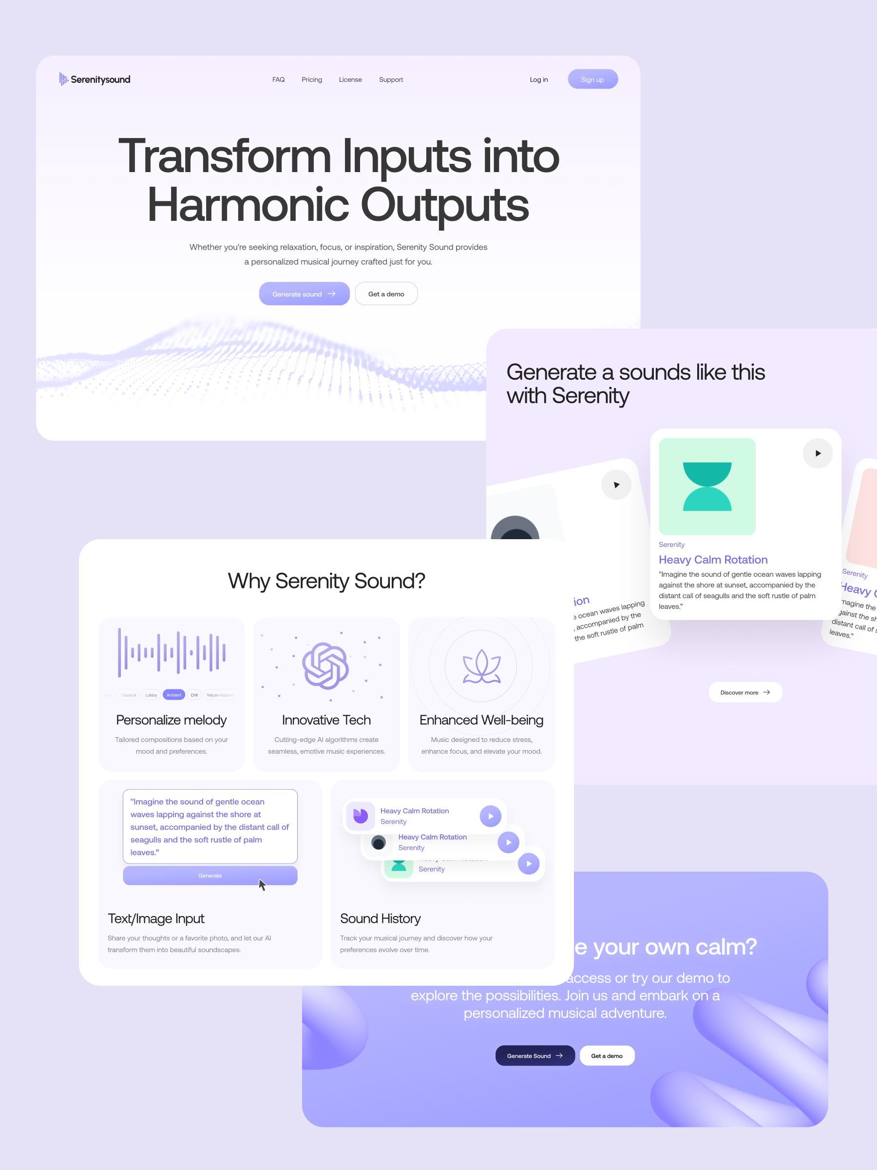 Serenity Sound - AI-Generated Music Platform