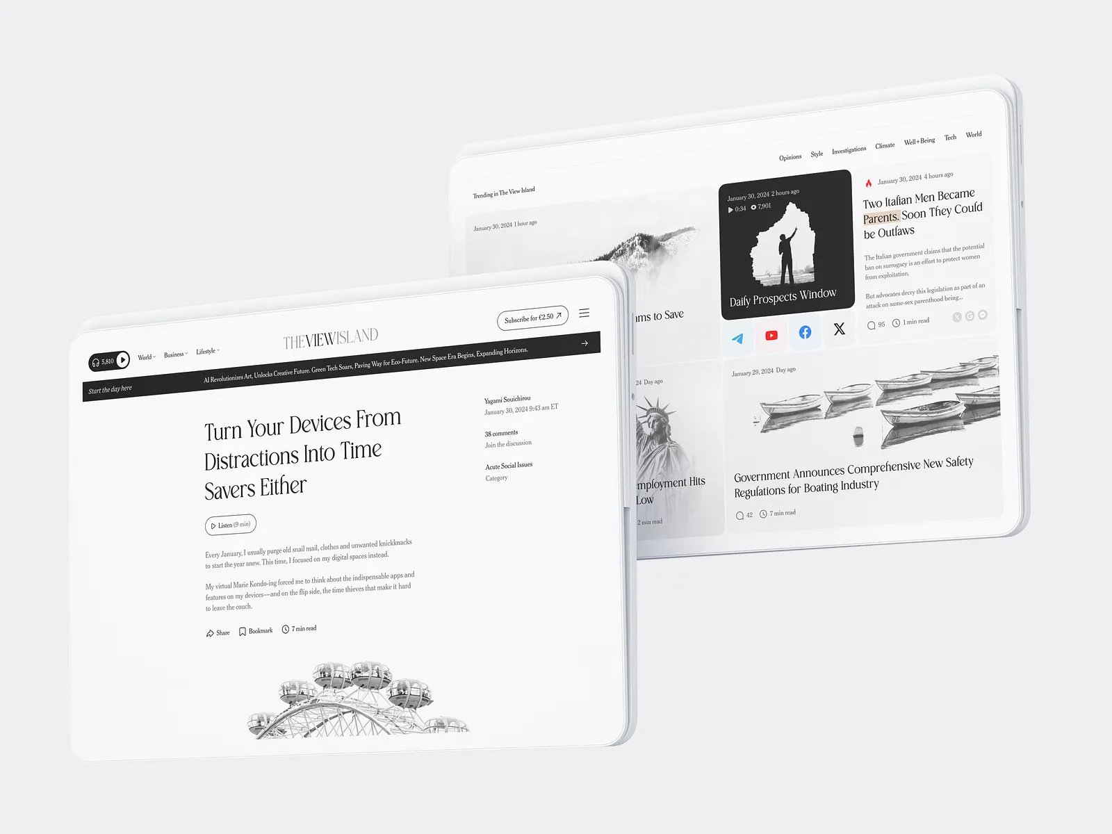 Article News Website Concept