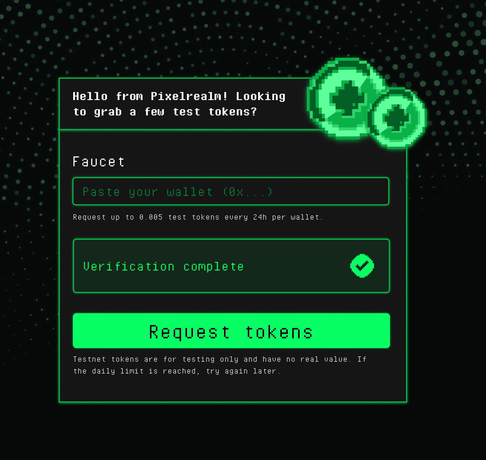 Retro-Inspired Faucet UI for Web3 Interactions