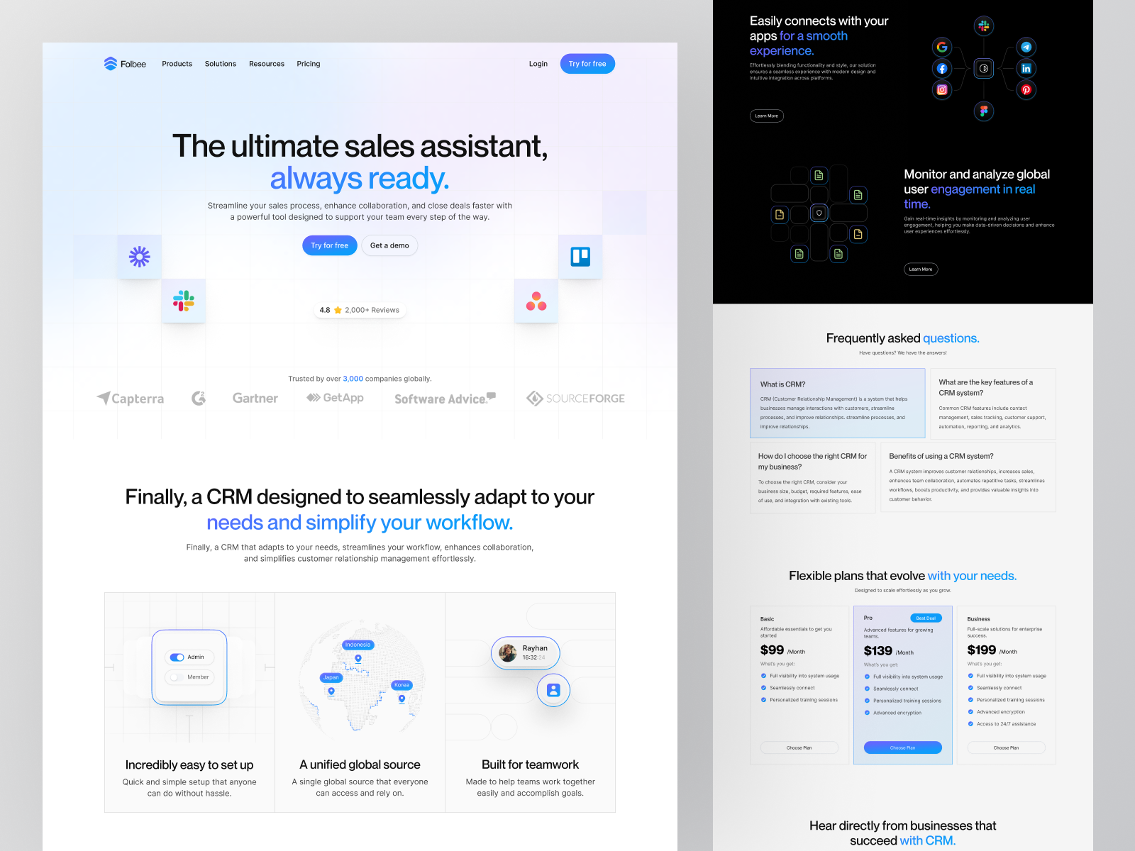 Folbee - CRM Landing Page
