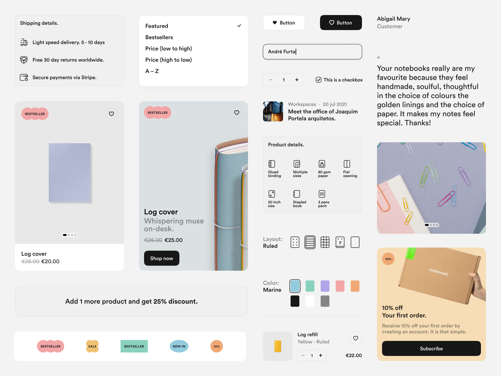 E-commerce Components.