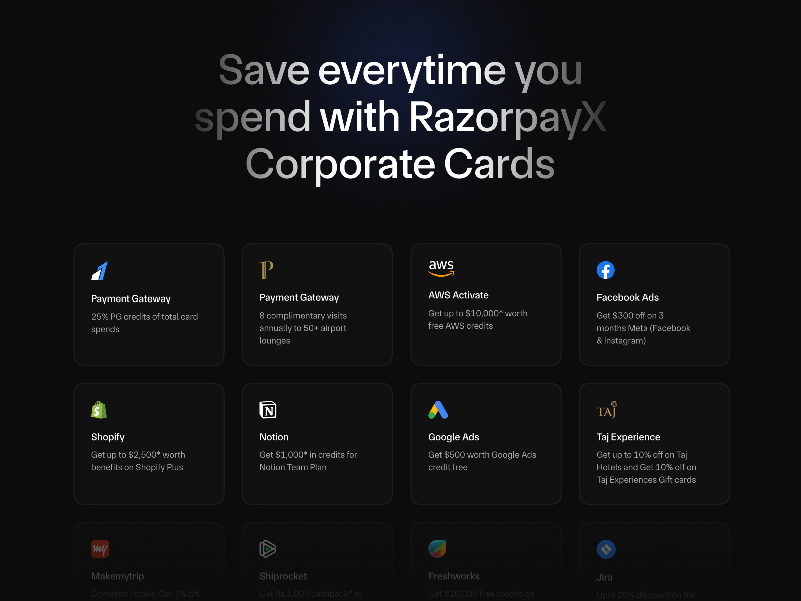 Rewards Card UI for a Fintech Landing Page