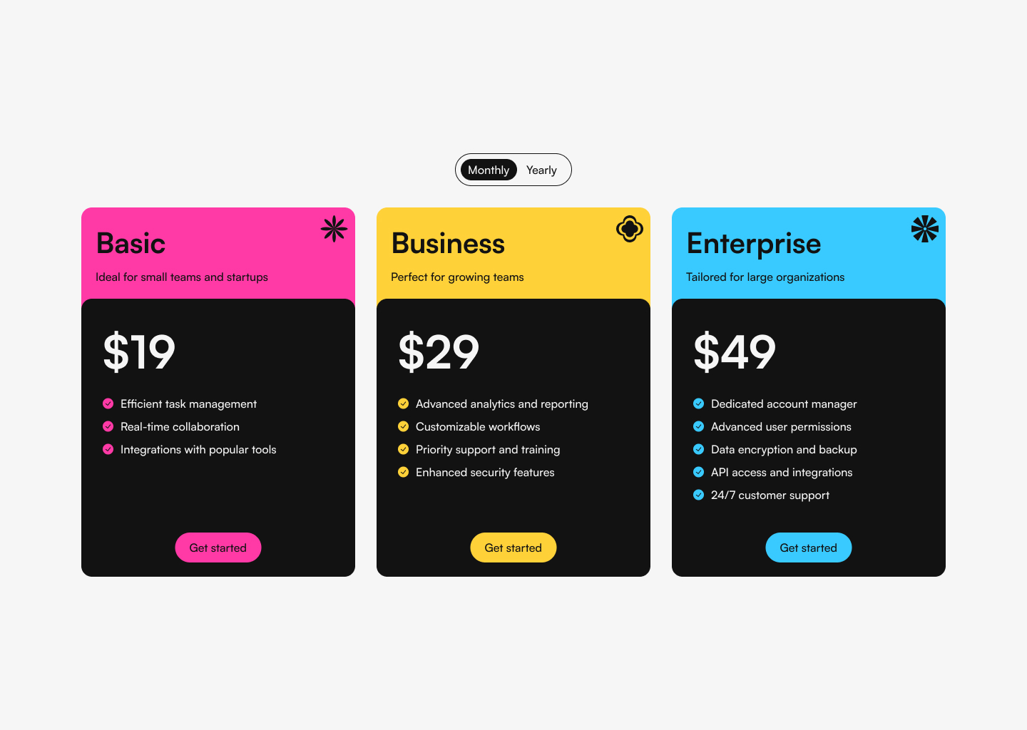 Pricing section