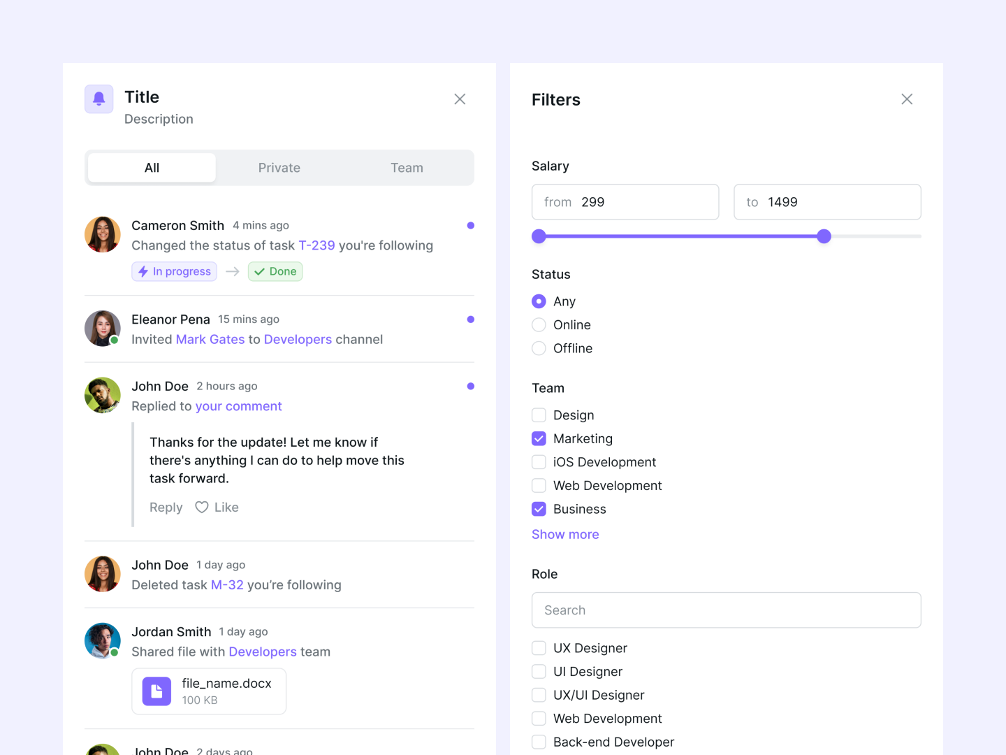 Made with Glow UI kit #8 — Cooking a new Side Panel component