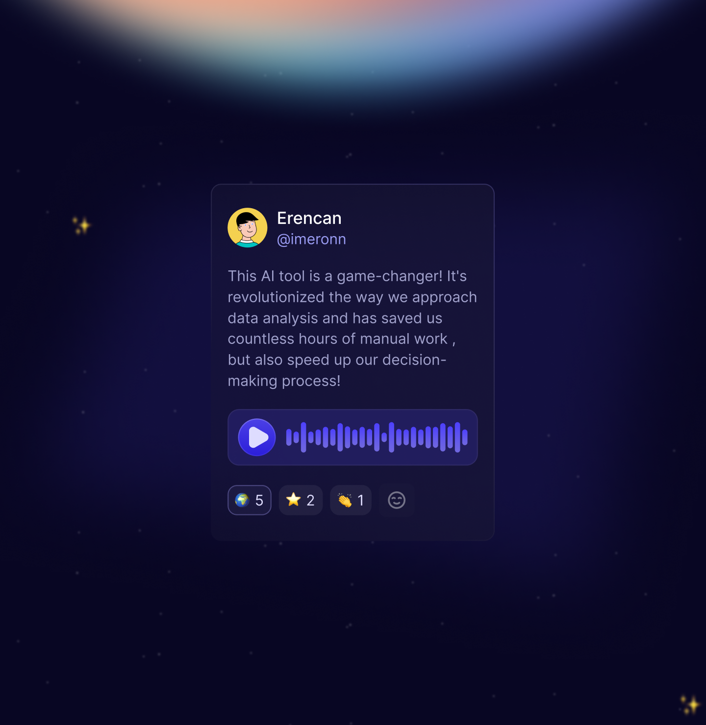 Voice Testimonials Card ✨