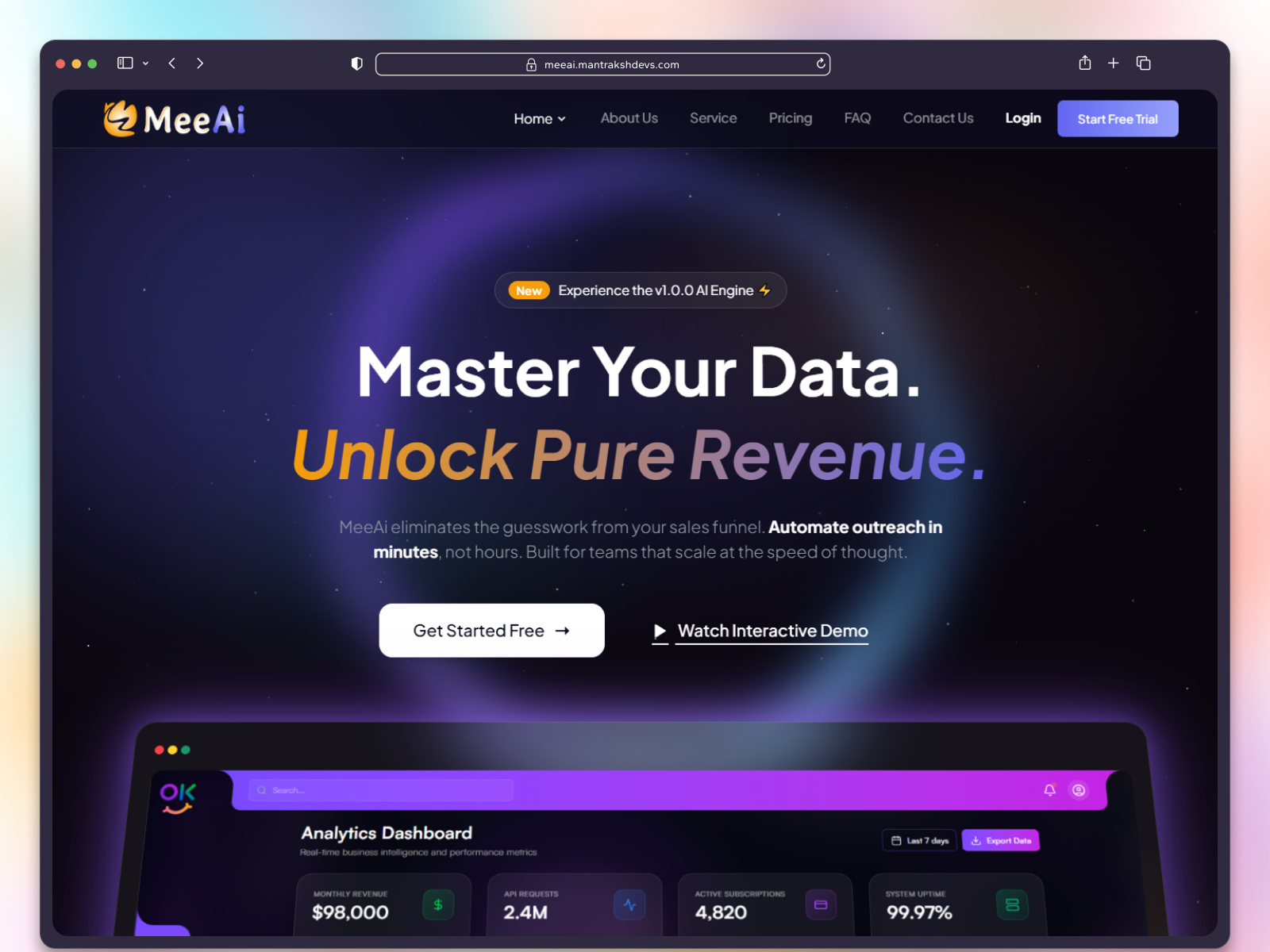 MeeAi - Premium AI SaaS Landing Page