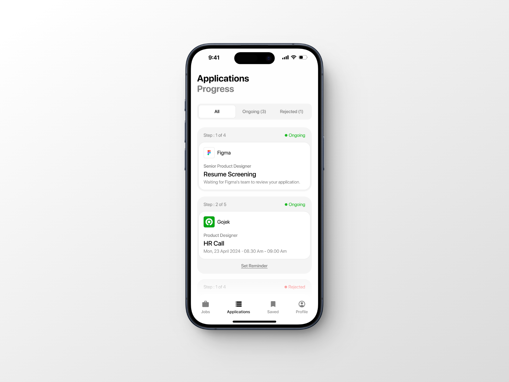 Applications Page - Job Portal App 💼