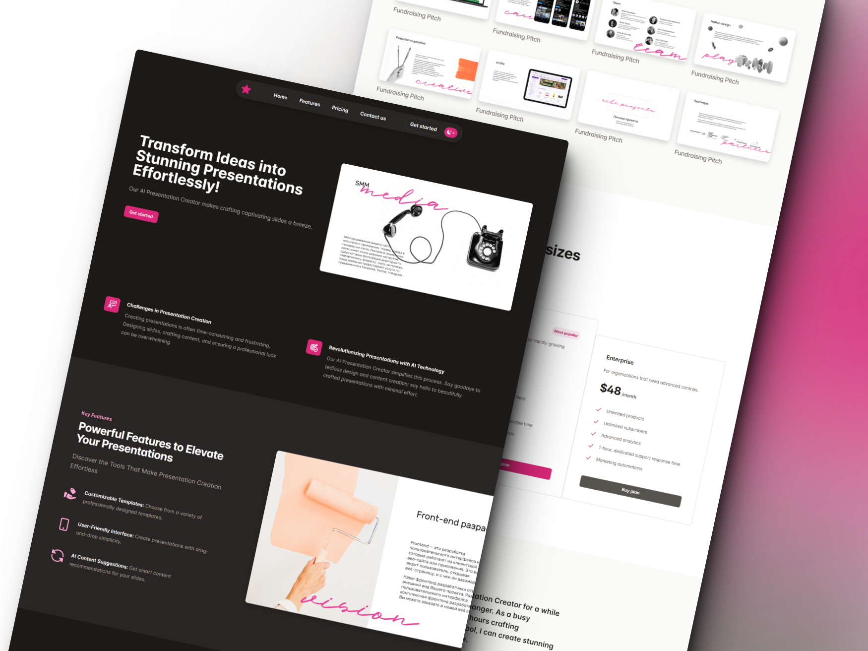 The AI-Powered Presentation Architect HTML Landing Page Template