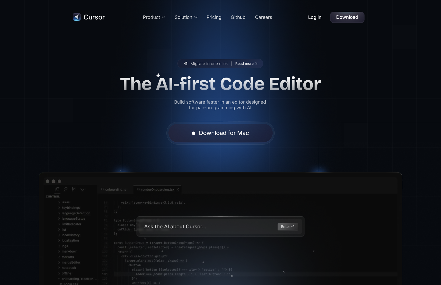 Cursor.sh redesign concept