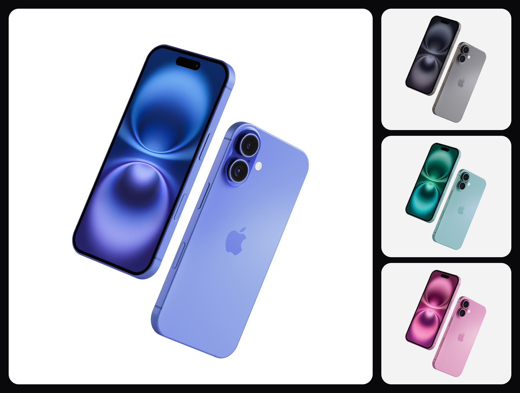 iPhone 16 - 10 PSD Mockup Scenes