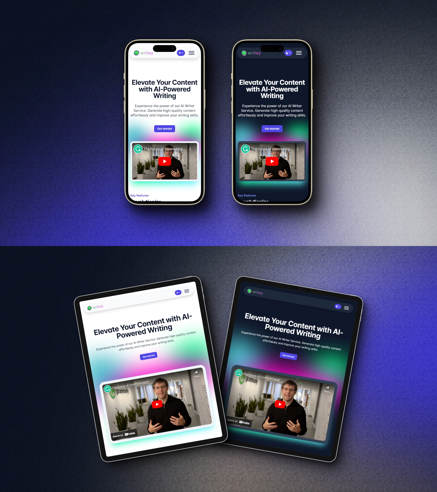 Writey - AI Writer Services HTML Landing Page Template
