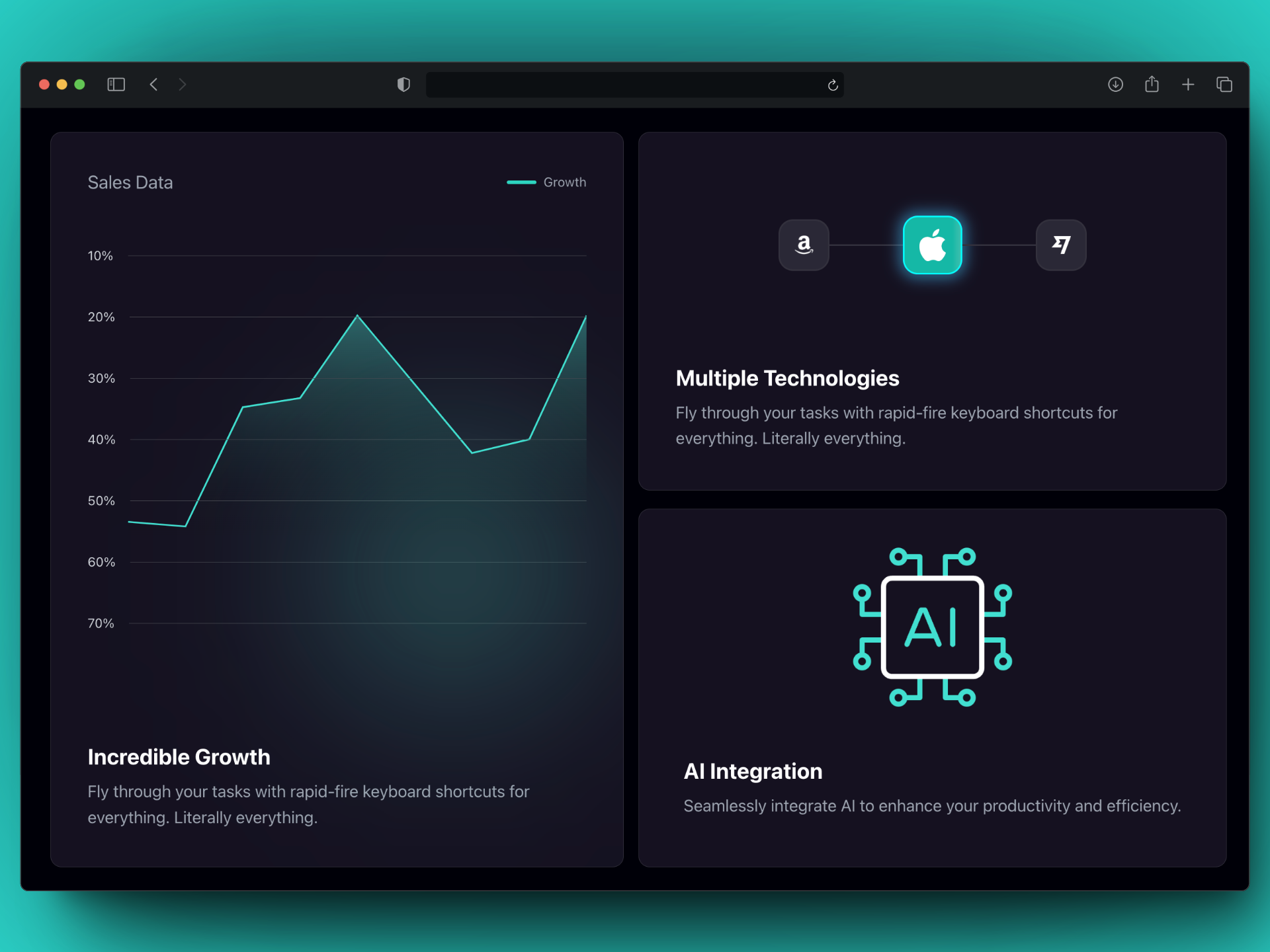 Bento Grid - Neon Effect