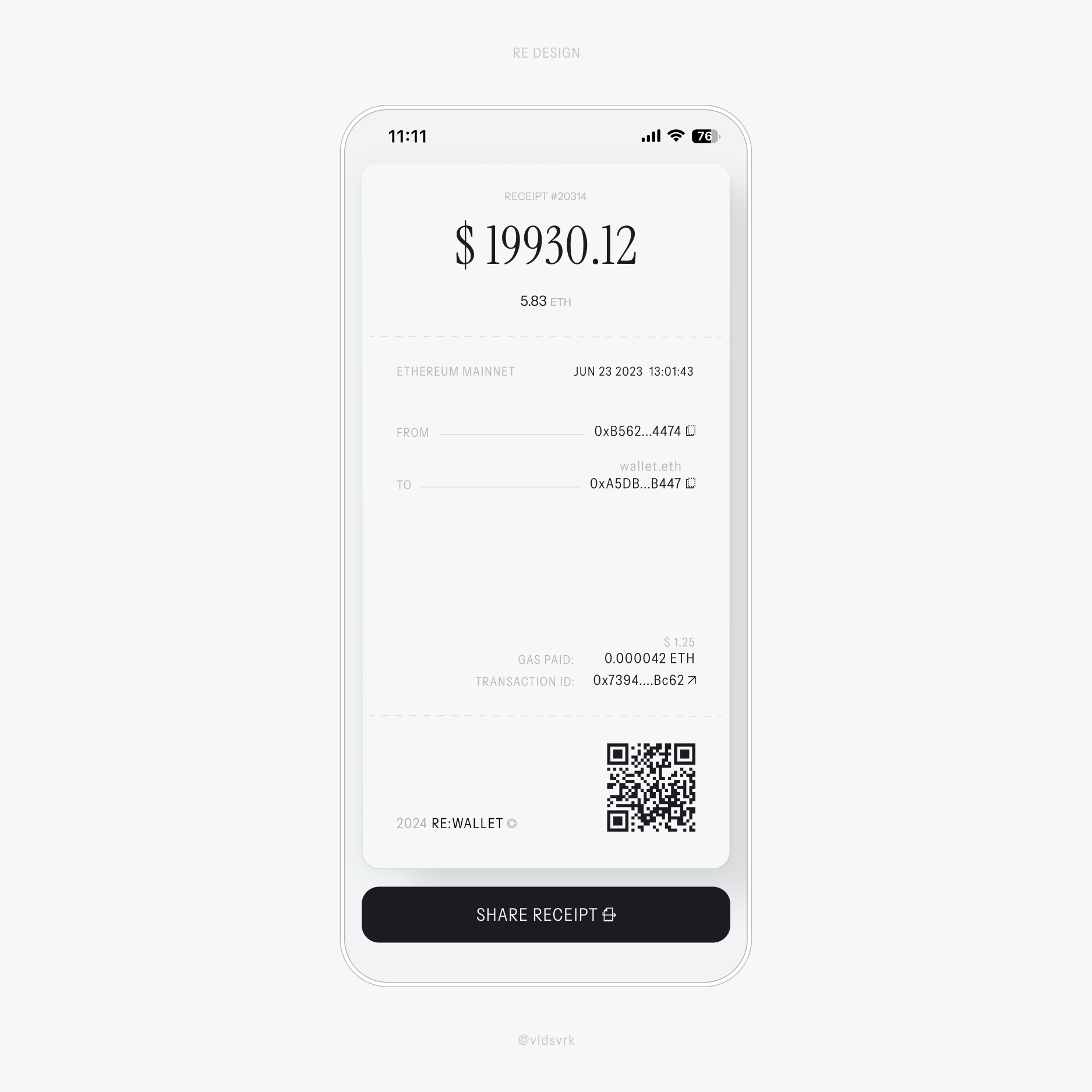 crypto transaction receipt