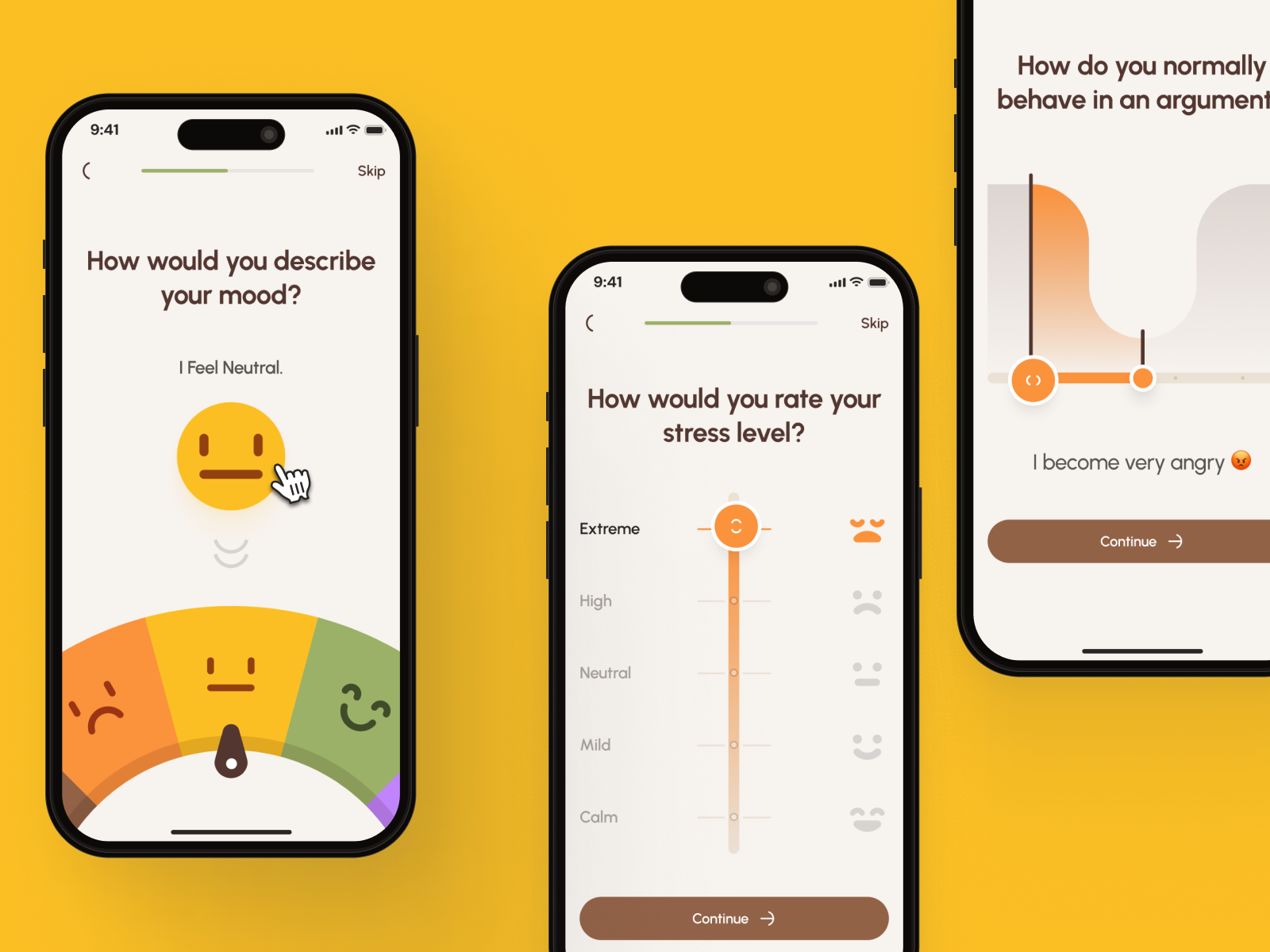 freud v2: AI Mental Health App - Mood Slider UI