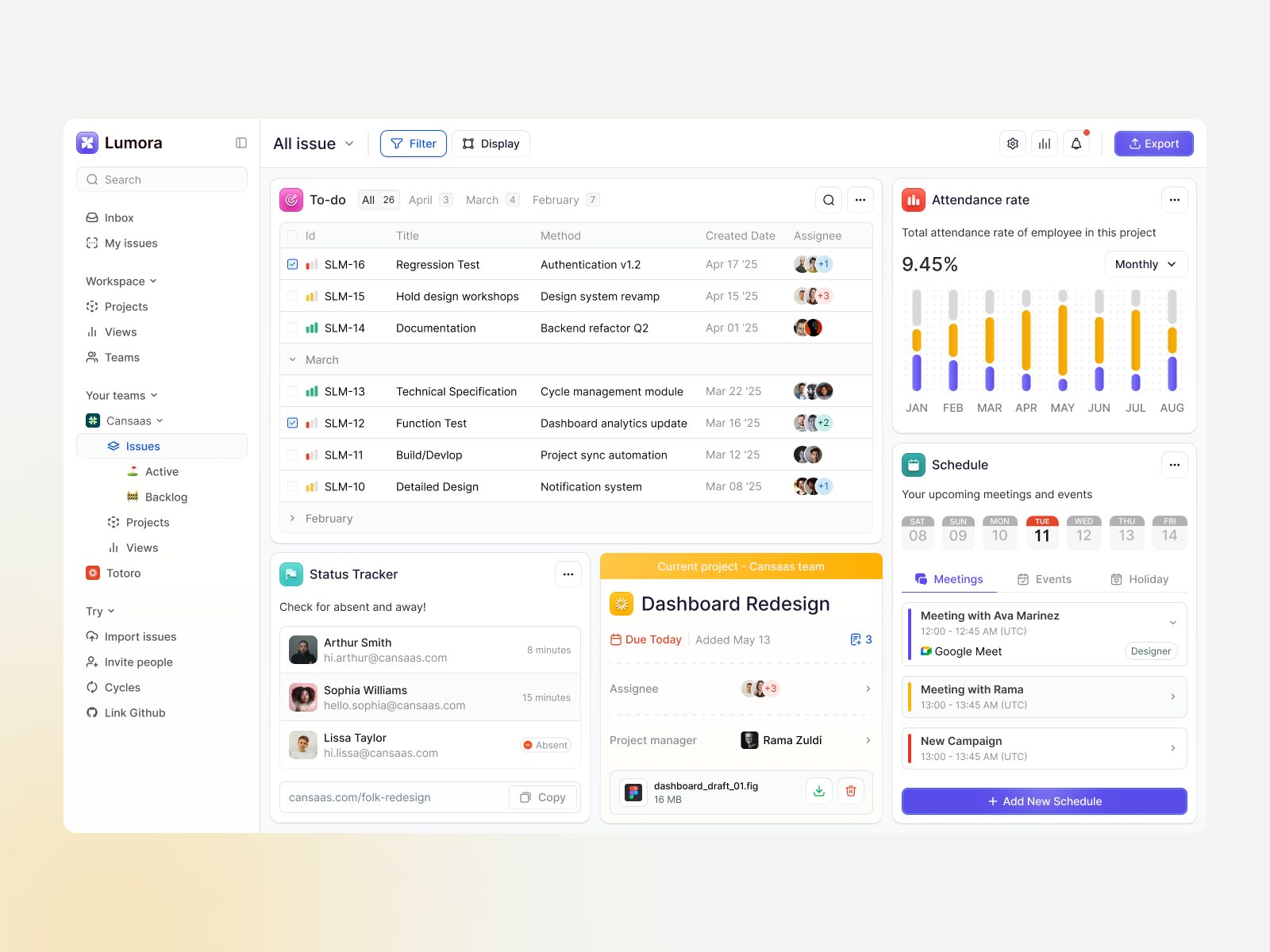 Lumora - SaaS Project Management