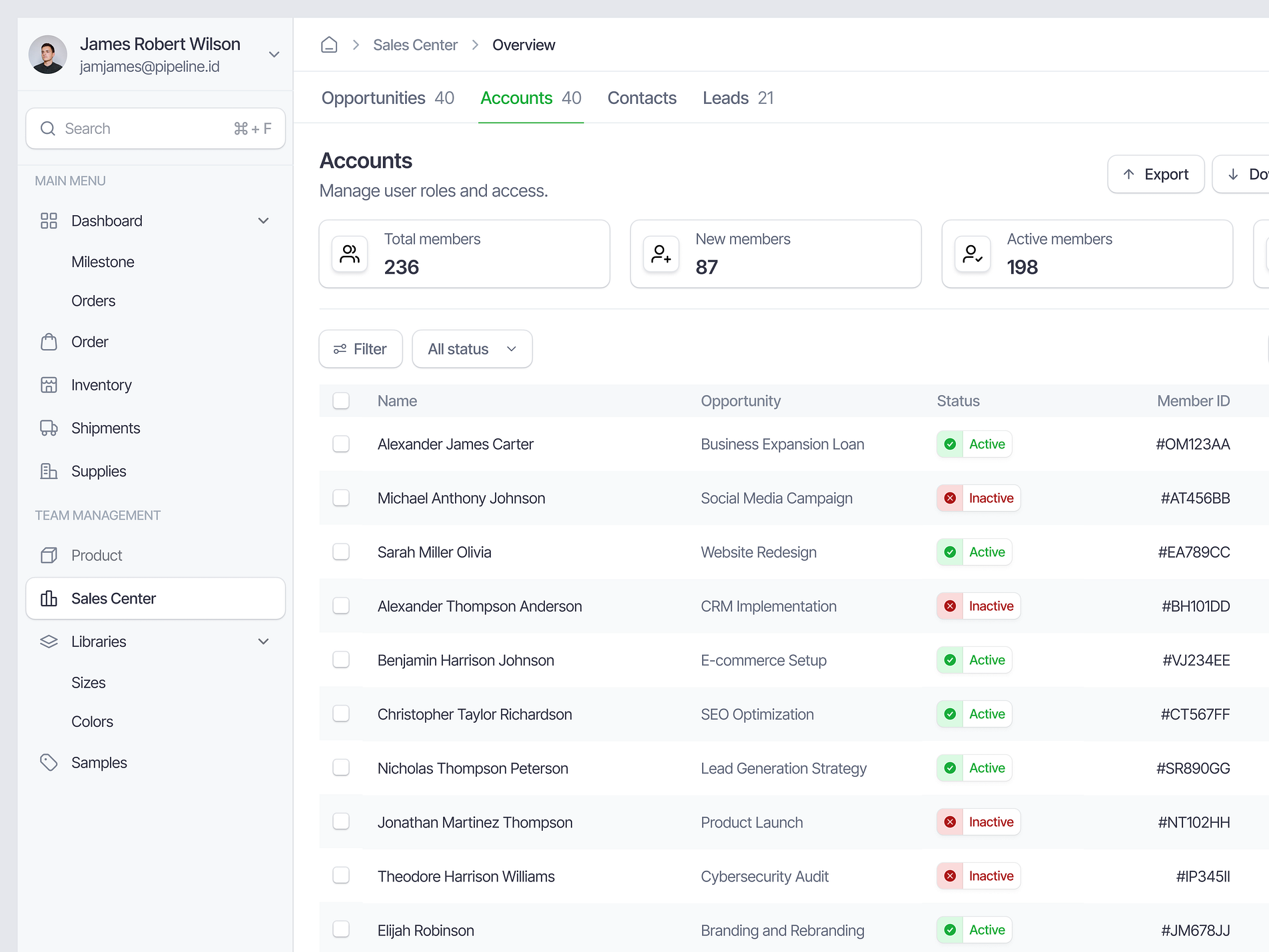 Sales Management Saas Web App - Sales Center Accounts by Keitoto Studio ...
