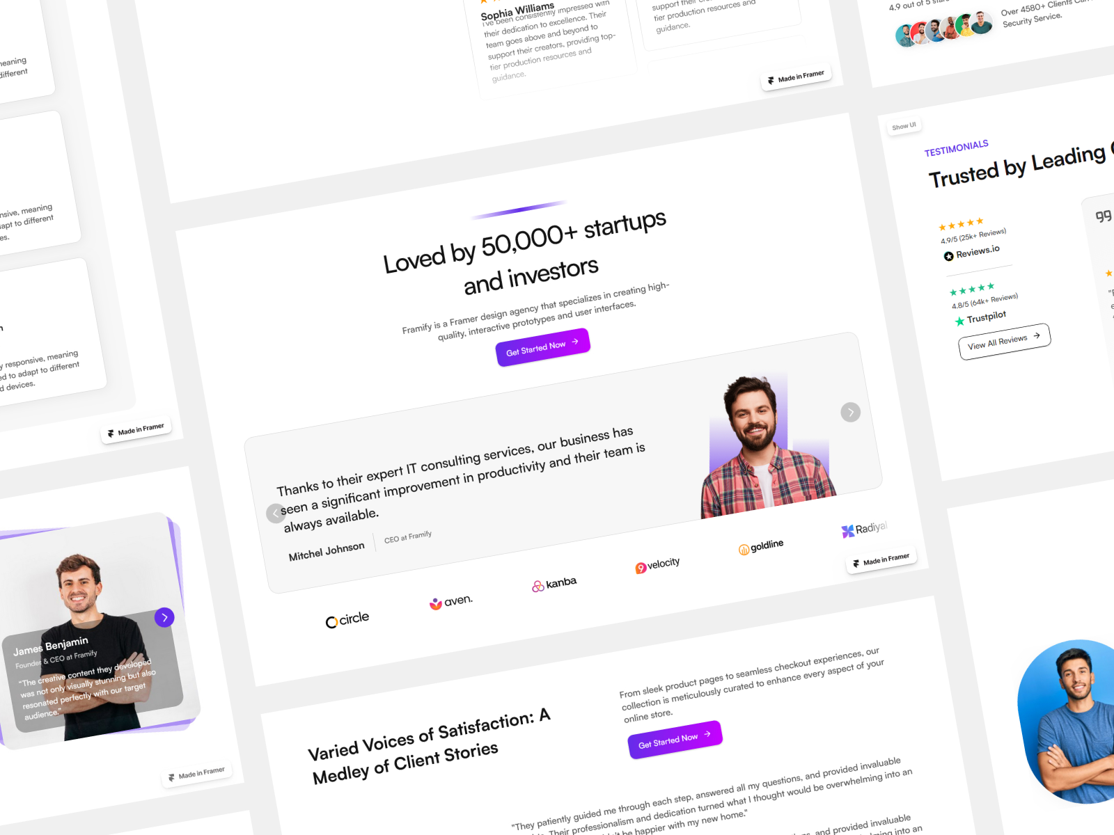 Framer Testimonial Section Components v2