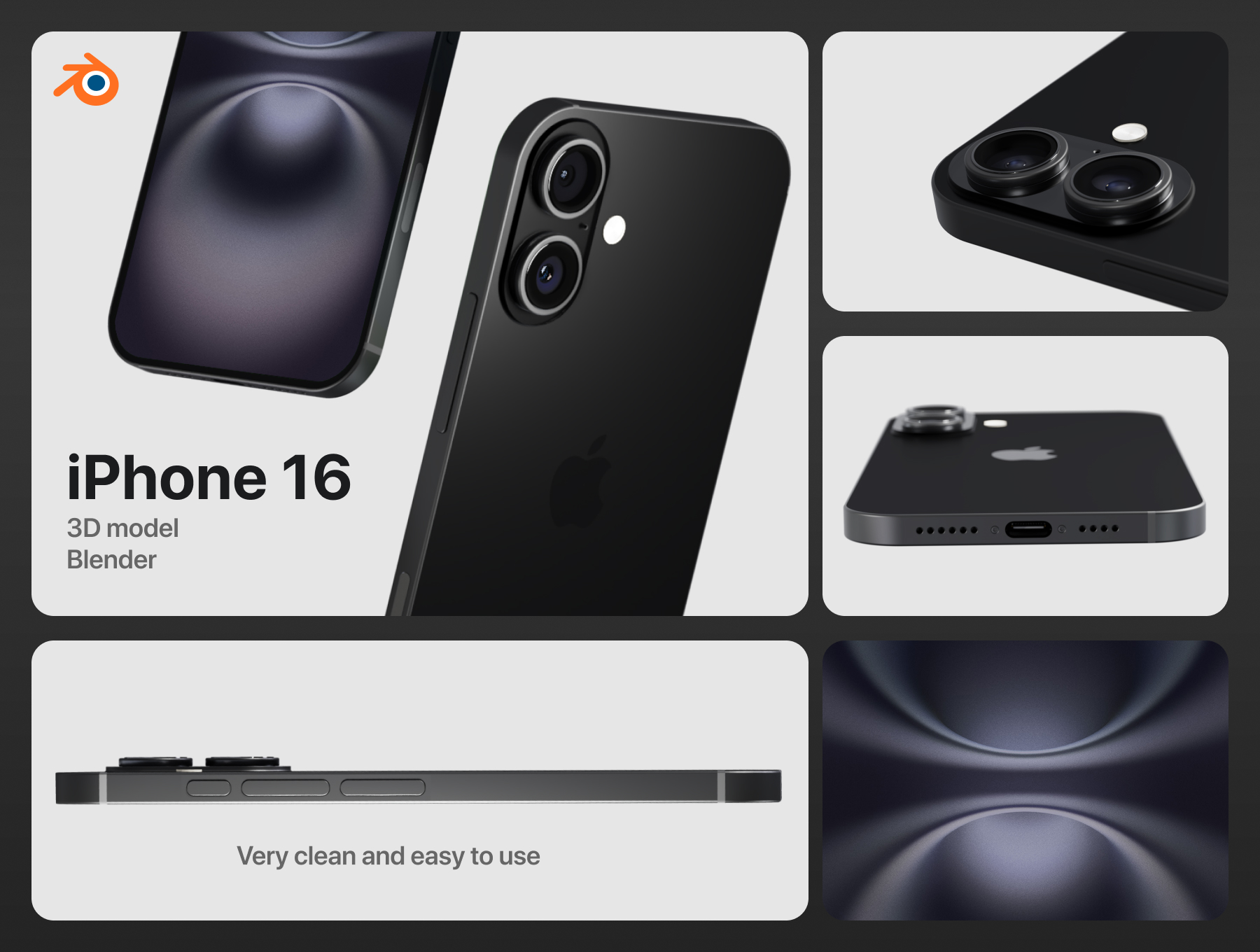 iPhone 16 - 3D Blender model