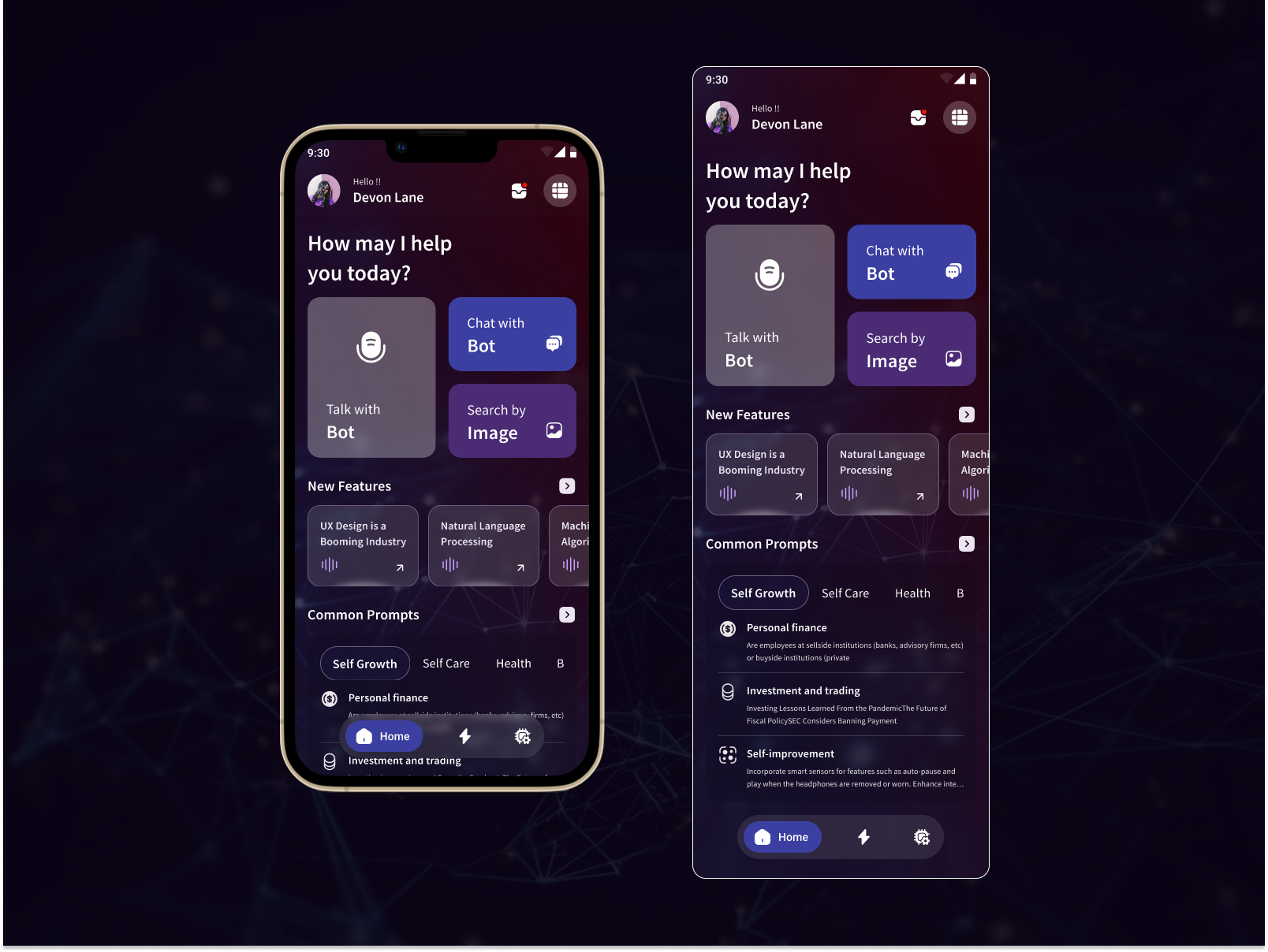 AI Assistant Home Screen