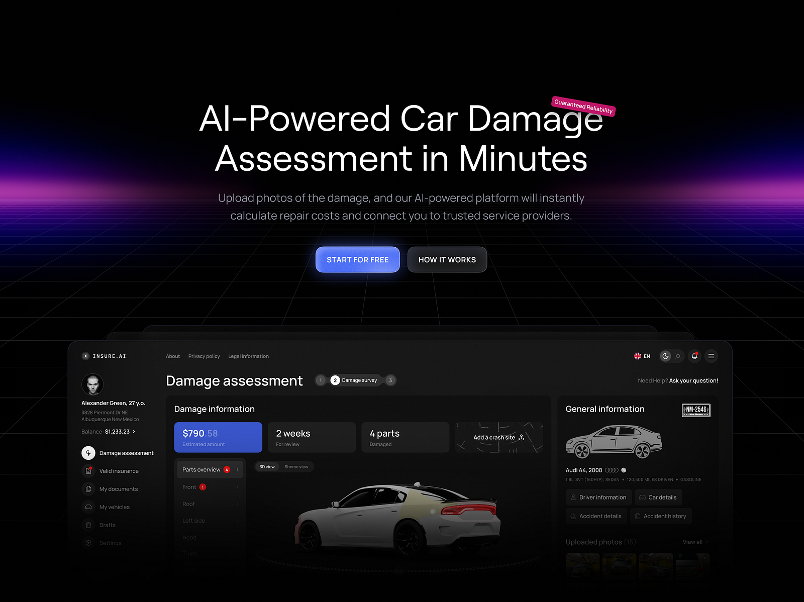 Automotive AI Insurance Website Design