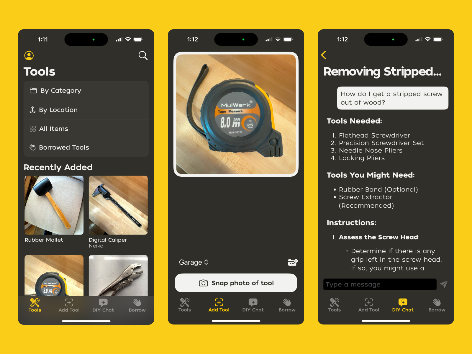 Track, lend & borrow tools