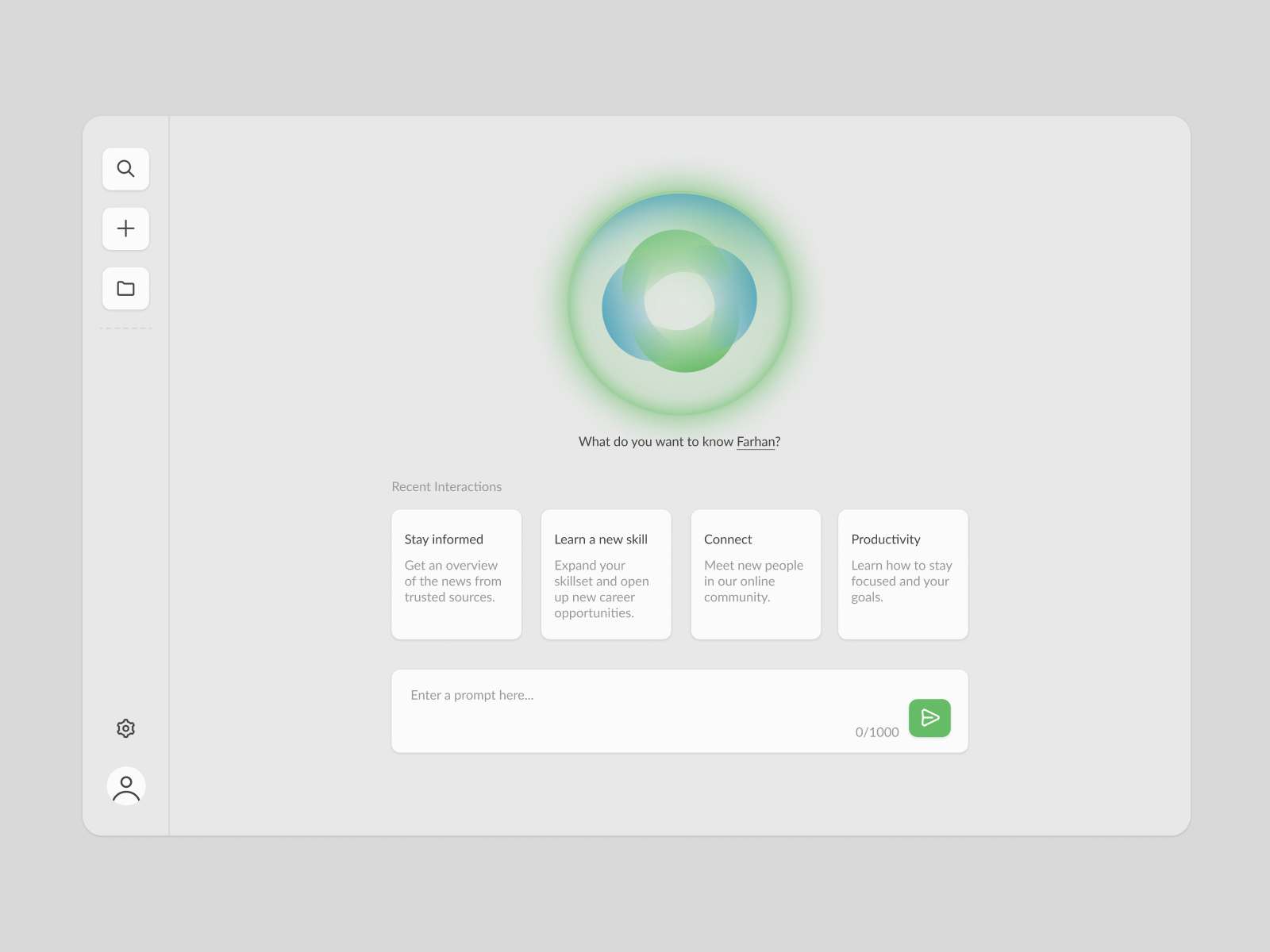 User Interface Design for AI Assistant App