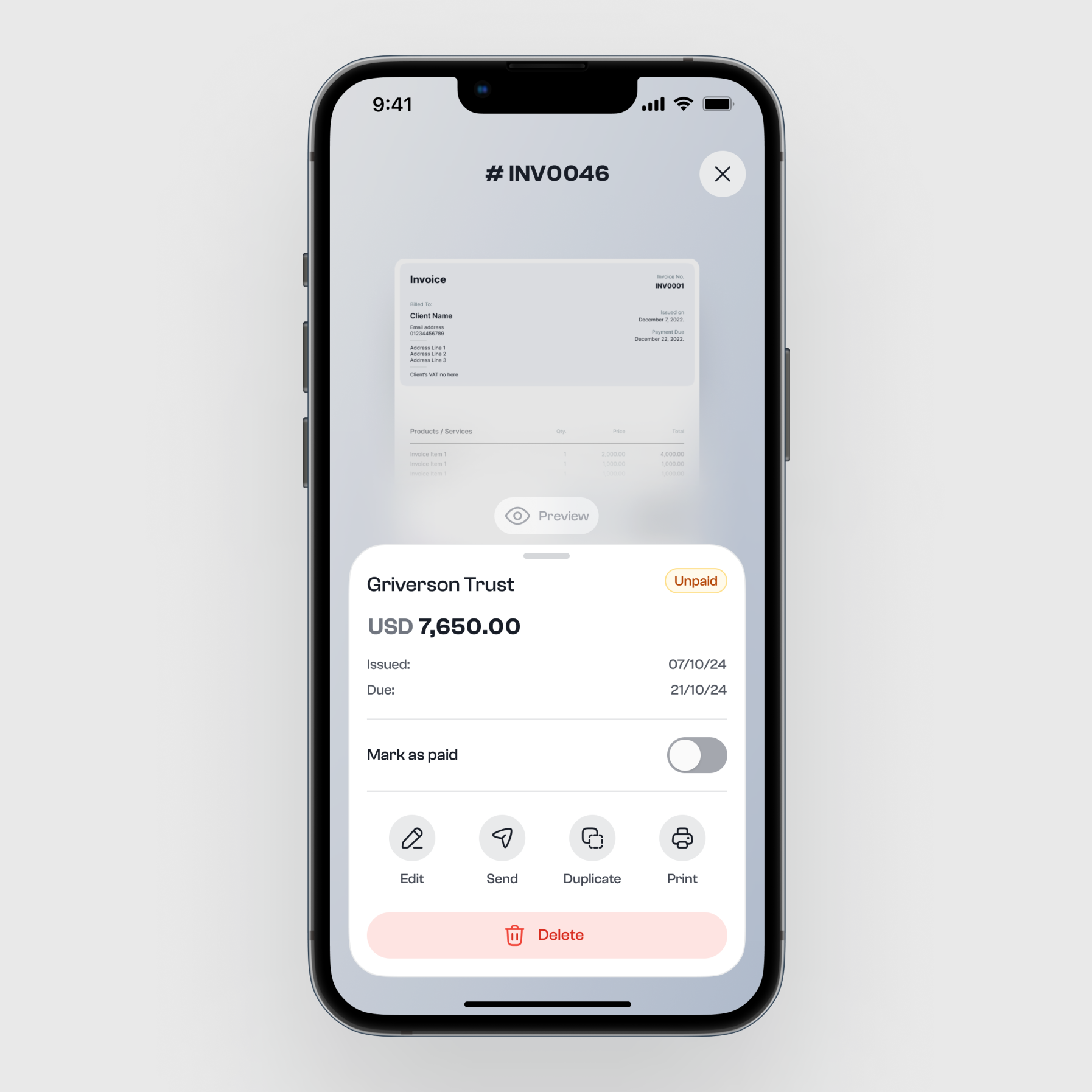 Invoice Preview