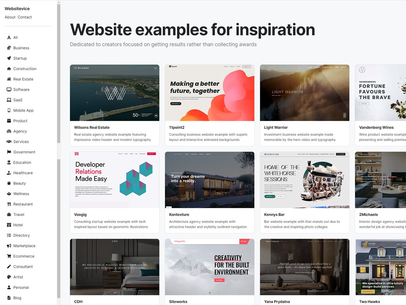 Websitevice - Website Design Example Gallery