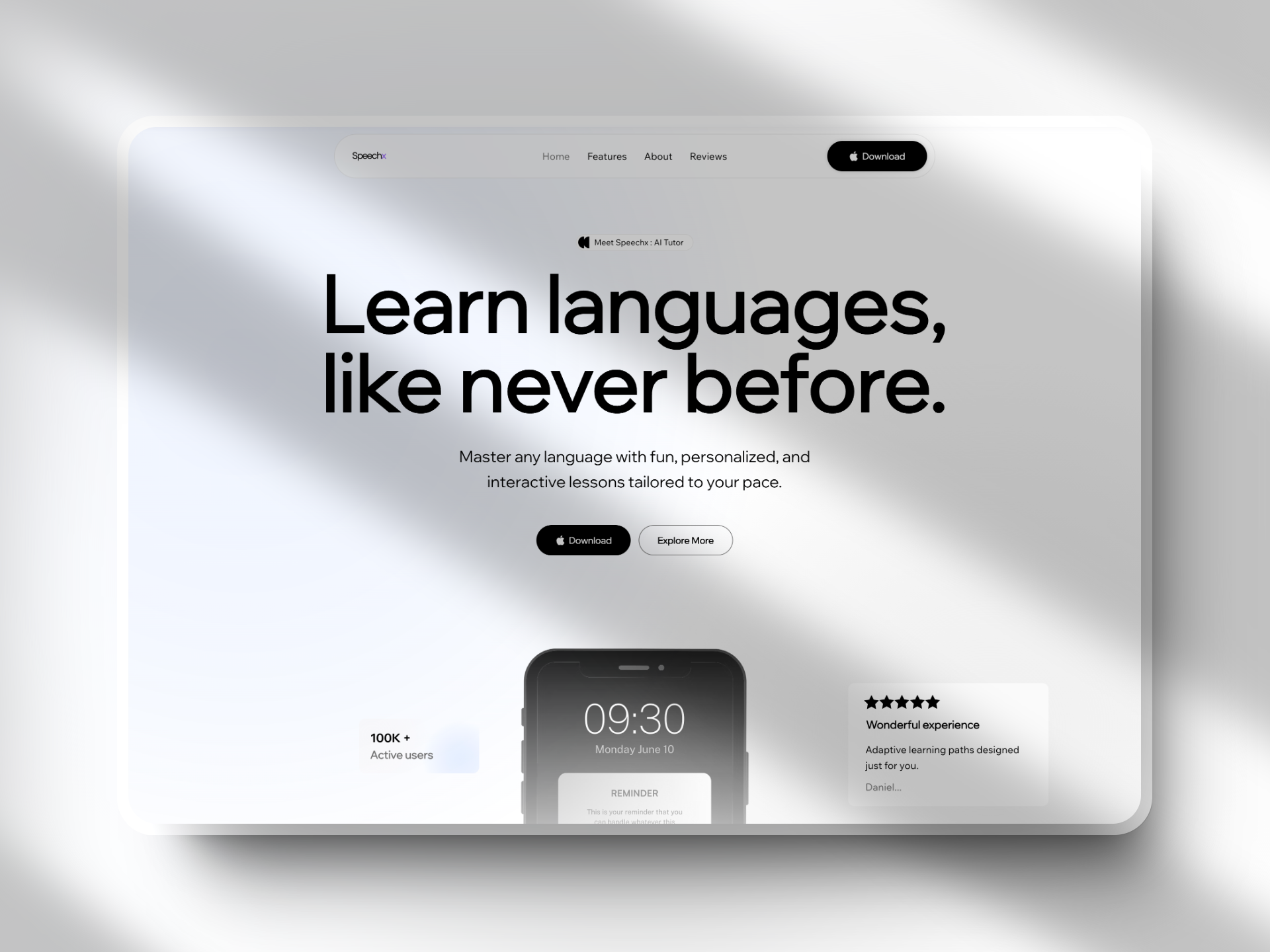 Language App Landing Page Website | Template for Wix Studio