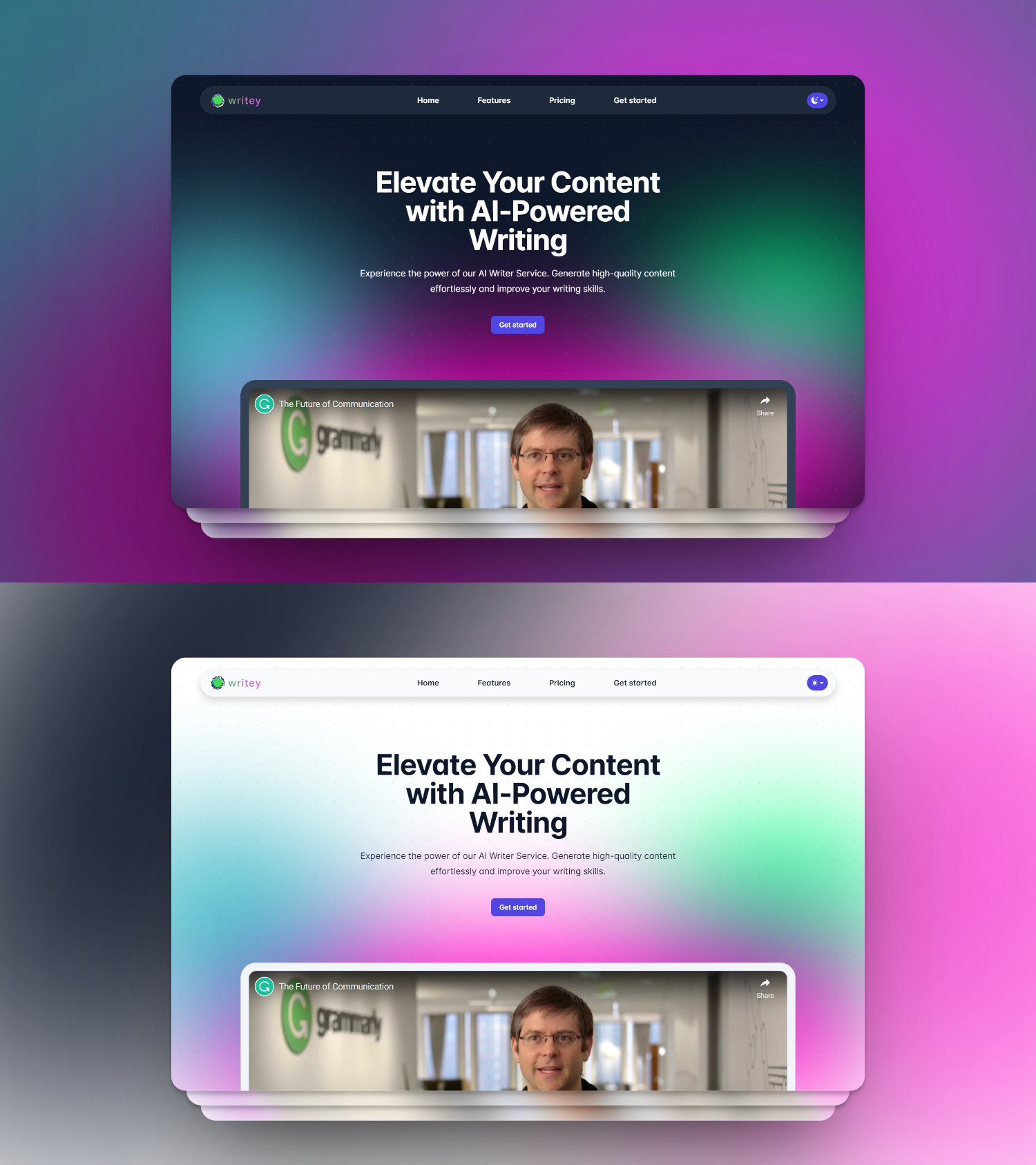 Writey - AI Writer Services HTML Landing Page Template
