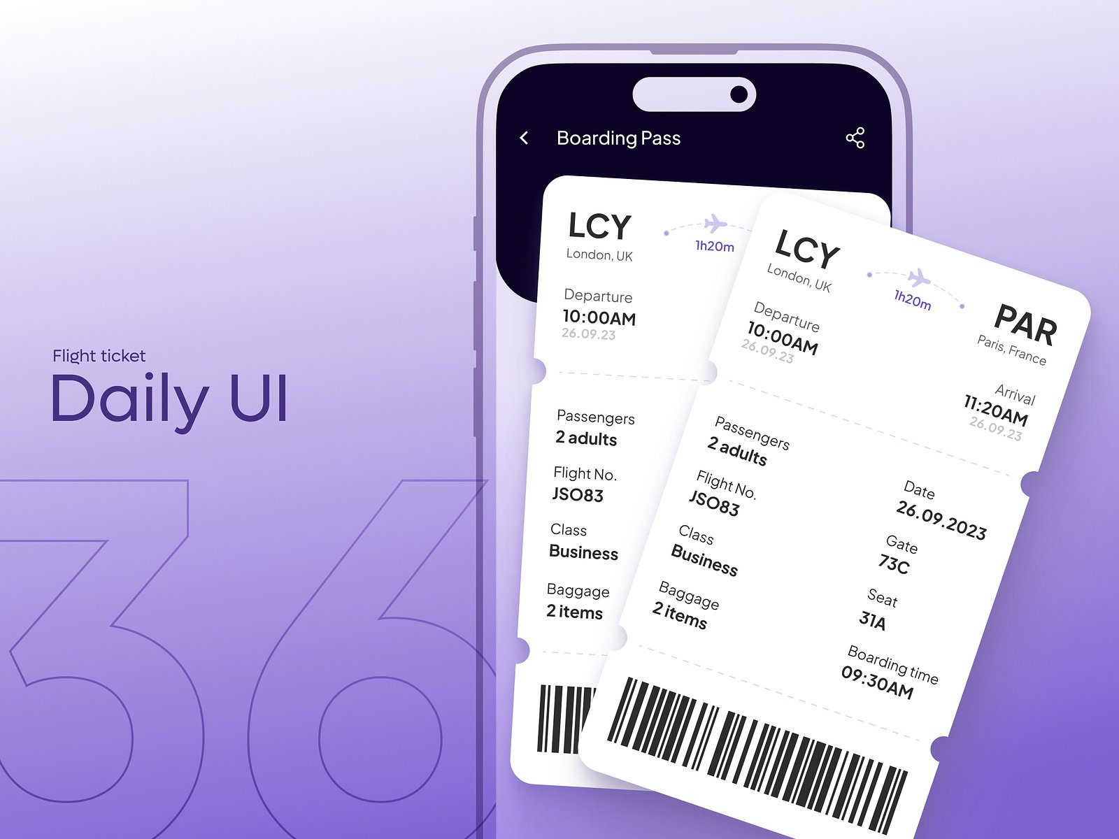 Daily UI #36 - Flight ticket