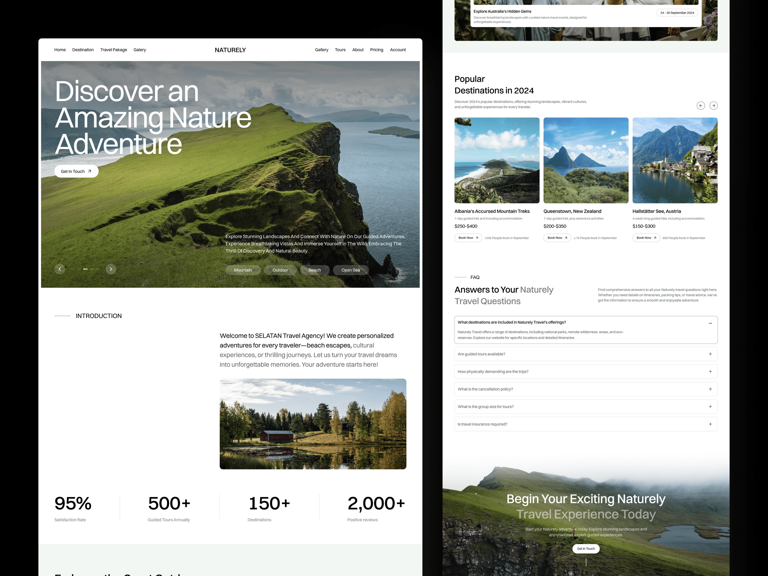NATURELY - Travel Landing Page